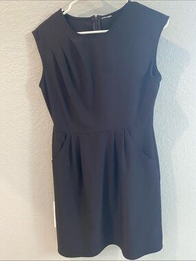 Charming Charlie Black Sleeveless Pleated Sheath Dress